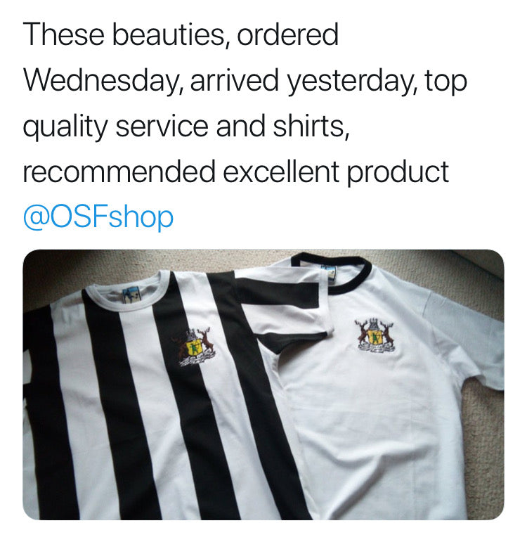 Notts County Retro Football T Shirt 1960s - 1970s - Old School Football