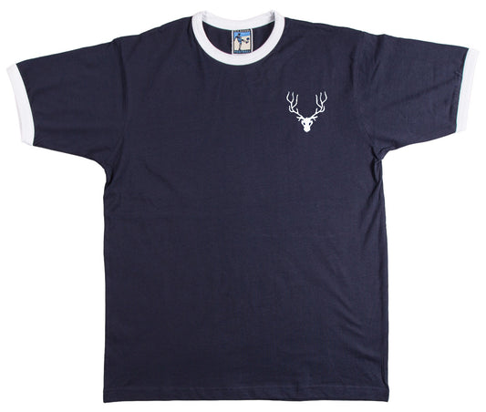 Ross County Retro Football T Shirt 1980s Navy - Old School Football
