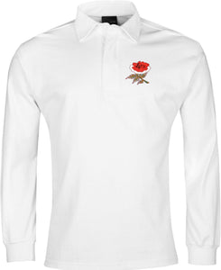 England Retro Rugby Shirt 1910 White Long-sleeved - Rugby Shirt