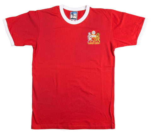 Manchester United Retro Football T Shirt 1970s Man Utd - Old School Football