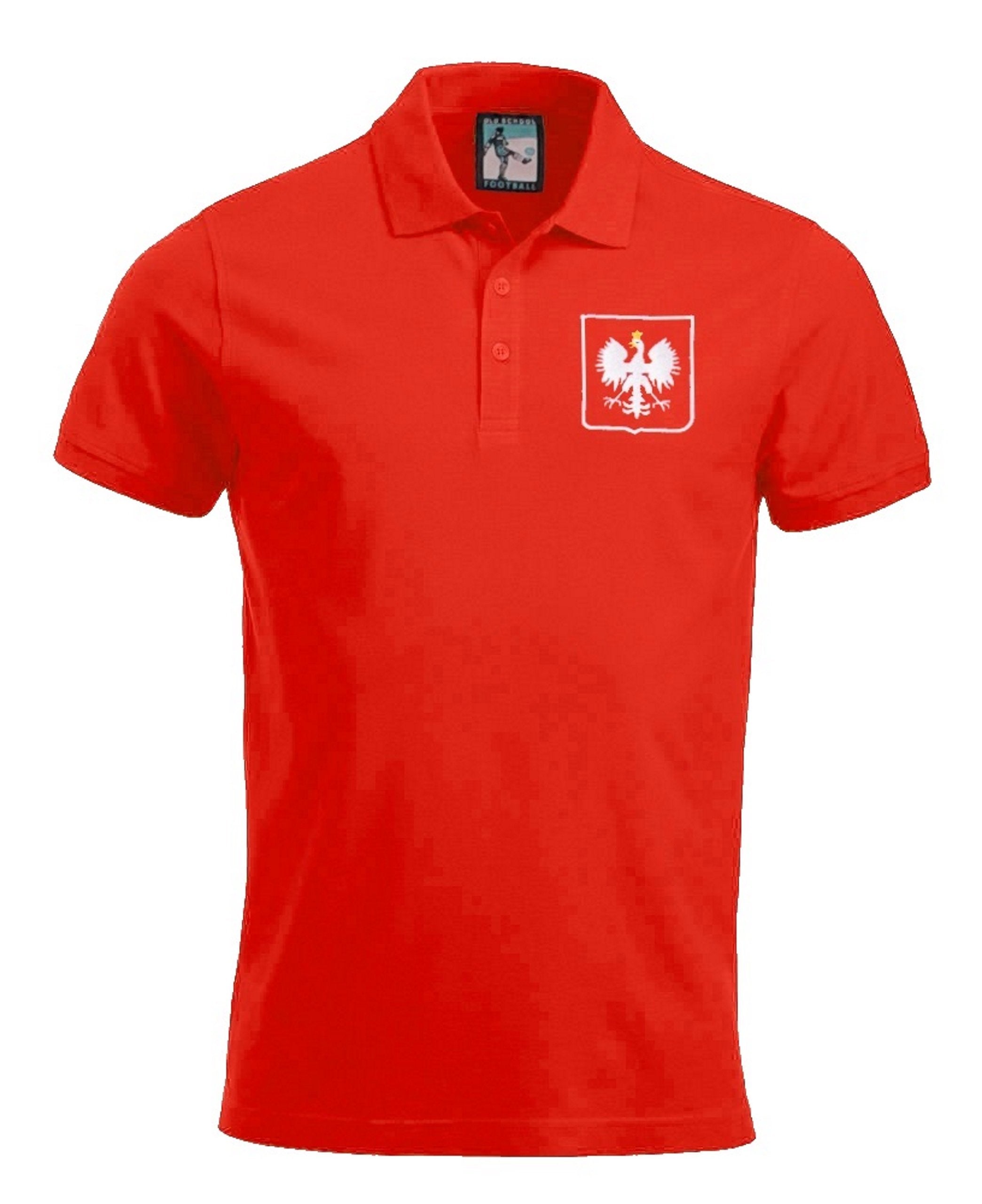 Poland 1960s Retro Football Polo Shirt Old School Football